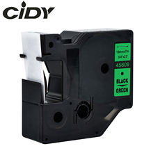 CIDY 1pcs Compatible Dymo D1 19mm Label Tape 45809 Black on green Label Ribbons for Dymo Label Manager 160 280 210 2024 - buy cheap