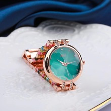 natural tourmaline stone bracelet & 33mm watch DIY jewelry for woman waterproof watch for summer beach wholesale ! 2024 - buy cheap