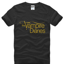 Camiseta homens do vampiro diaries, camiseta com gola o de manga curta de algodão, camisa legal de verão na moda, camisetas masculinas 2024 - compre barato