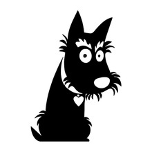 7.4*10.4 cm cão escocês adesivos de carro personalidade reflexivo decalques estilo do carro decoração preto/prata S1-0281 2024 - compre barato