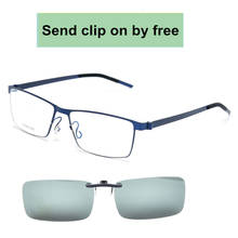 Pure hand-made titanium glasses frame men square brand eyeglasses women myopia optical non-prescription lenses oculos de grau 2024 - buy cheap