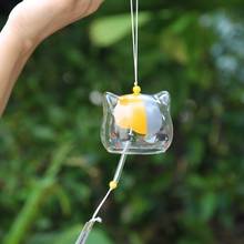 New Glass Cat Pattern Wind Chime Bell Japenese Home Garden Hanging Decor DIY Gift Japanese Wind Bell Home Decors Wind Chimes 2024 - buy cheap