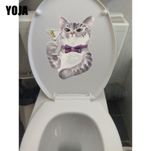 YOJA 19.7*24.3CM Creative Cartoon Cat Home Bedroom Decor Decal Personality Toilet Sticker T1-0073 2024 - buy cheap