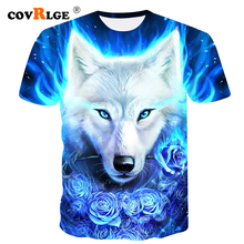 Мужская 3d футболка Covrlge, футболка с коротким рукавом и принтом в виде животных, футболка с принтом волка, 2019 2024 - купить недорого