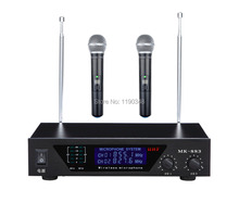 MK-883 UHF Dual Channel Mic Transmitter 2 Karaoke Microphones Microfone Wireless Microphone System 2024 - buy cheap