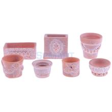 Set of 7 Pieces Miniature Bonsai Flower Pot for 1/12 Dollhouse Fairy Garden Decor Accessories Collectibles 2024 - buy cheap