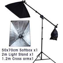 50*70cm 100-240v Continuous Lighting Softbox and 2m Light Stand with Cross Bar Single Pulley not include Bulb Photo Studio Kit 2024 - buy cheap