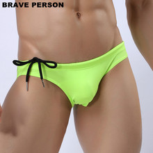 BRAVE PERSON Mens Bikini Underwear Nylon Sexy Briefs Men Drawstring Sheer Bikini Push Up Pouch Male Panties Low Waist Breathable 2024 - buy cheap