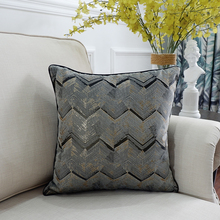 Европейская искусственная Подушка для домашнего дивана, чехол для подушки, роскошный чехол с V-образным геометрическим рисунком 2024 - купить недорого
