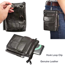 Genuine Cow Leather Hook Loop Clip Shoulder Belt Phone Case For Xiaomi Mi 9 SE Explore,For Motorola Moto G7 Plus Power Play 2024 - buy cheap