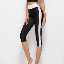 2018 calças femininas calças de compressão de fitness fino curto leggings verão calças laterais elástico estiramento meados de bezerro leggings 2024 - compre barato