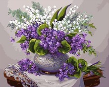 MaHuaf-X601 Violet and lily of the valley canvas painting by numbers painting diy picture oil painting on canvas for home decor 2024 - buy cheap