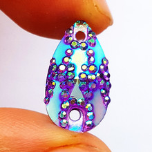 ROMANTIC Purple Resin Drop Sew on Beads Loose Rhinestones Stones and Crystals for Sewing Evening Wedding Dress Decorations Craft 2024 - buy cheap