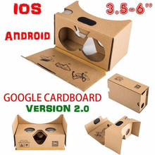 Оптовая продажа DIY Google Cardboard версия 2,0 Google Cardboard VR коробка 2,0 Версия VR гарнитура Oculos Виртуальная реальность 3D очки 2024 - купить недорого