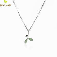 Flyleaf 100% Sterling Silver Opal Leaves Buds Necklaces & Pendants For Women Creative Fashion Collar Clavicle Jewelry 2024 - buy cheap