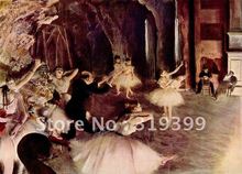 100% handmade Oil Painting Reproduction on linen canvas,Rehearsal of Ballet on the Stage by edgar degas ,Free DHL Shipping 2024 - buy cheap