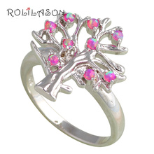 Fire Opal Silver Stamped Rings for women Luxury design purple Tree Fashion Jewelry purple USA #7 #7.5 #8 #9 OR584 2024 - buy cheap