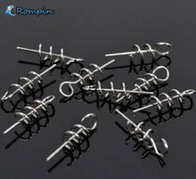 20pcs/lot Fishing Lures Soft Pin To Fixed Latch Needle Soft Worms Fishing Bait With Spring Silver Color 2024 - buy cheap