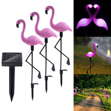 3Pcs/lot LED Solar Light Flamingo Lawn Lamp Solar Lights For Garden Outdoor Waterproof Lawn Landscape Decoration Lighting 2024 - buy cheap