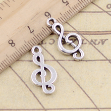 20pcs Charms Musical Note 23x13mm Tibetan Bronze Silver Color Pendants Antique Jewelry Making DIY Handmade Craft 2024 - buy cheap