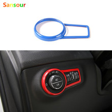 Sansour For Jeep Compass 17+ Interior Headlight Lamp Button Switch Decorative Trim Frame Ring Sticker Cover ABS Car Styling 2024 - buy cheap