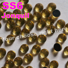 SS6 1,9-2,0 мм, 1440 фотоблесток Jonguil DMC Горячая фиксация Стразы с плоской задней поверхностью, бледно-желтые драгоценные камни со стразами 2024 - купить недорого