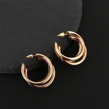 1 Pair Gold Silver Hoops Earrings Minimalist Thick Tube Round Circle Simple Style Rings Earrings For Women Trendy Hiphop Rock 2024 - buy cheap