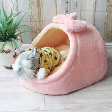 Pet Bed Dog House Kennel Doggy Warm Cushion Basket for Small Medium Dogs Fashion Strawberry Cave Cat Tent Puppy Nest Mat 2024 - buy cheap