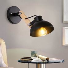 Thrisdar Nordic Minimalist Iron LED Wall Lamp Adjustable Creative Corridor Hotel Bedroom Bedside Study Wood LED Wall Lamps 2024 - buy cheap