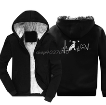 Homem manter aquece moda moletom dálmata cão batimento cardíaco engraçado hoodies casuais masculino hip hop jaquetas com capuz streetwear 2024 - compre barato