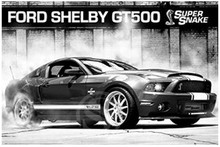 Póster personalizado de Ford Mustang Shelby GT500, cartel de coches, arte en póster de lienzo tejido decorativo para el hogar, tela de pared, Impresión de seda 2024 - compra barato