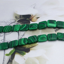 Green malachite square shape 15x15mm loose beads 15inches DIY stone beads suitable for women jewelry making design 2024 - buy cheap