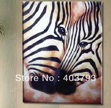 100% pintado a mano pintura al óleo de decoración para el hogar en lienzo abstracto cebra amante envío gratis 2024 - compra barato