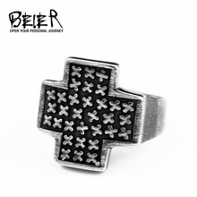 Beier 316l aço inoxidável desportivo clássico cruz anel masculino estrela única moda jóias presente dropshipping LLBR8-574R 2024 - compre barato
