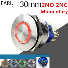 1pc 30mm 2NO 2NC Metal Stainless Steel Waterproof Momentary Doorebll Horn LED Push Button Switch Car Auto Engine Start PC Power 2024 - buy cheap