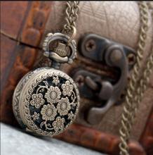 Vintage Bronze antiques flowers pendant Children's woman good quality Necklace pocket watches 10pcs/lot 2024 - buy cheap