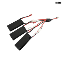 Eboy bateria de 7.4v e 610mah lipo, 3 peças de carregador para quadricóptero jxd 518 h55 rc, peças de reposição 2024 - compre barato