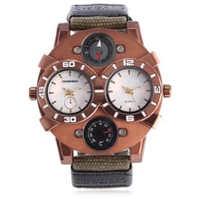 Relojes militares de cuarzo para hombre, pulsera deportiva de lona con horario Dual, informal 2024 - compra barato