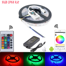 Tira de luces LED con WiFi para pecera, cinta Flexible de colores RGB, controlado por teléfono, Alexa, SMD5050, IP68, 5M 2024 - compra barato