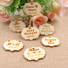 50 Pieces Personalized Engraved Wood Hangs Custom  Rustic c Wedding Table wedding favor Christening & Baptism tags+Jute String 2024 - buy cheap