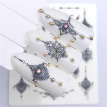 YWK 2020 новый дизайн 1 лист винтажный благородный серый дизайн ожерелья для ногтевого дизайна водяные татуировки Декоративные наклейки для ногтей 2024 - купить недорого