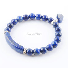 YOWOST Natural Stone Beads Lapis Lazuli Strand Bracelets Heart Shape Silver-color Fitting Women Jewelry Love Gifts IK3315 2024 - buy cheap