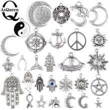 Hot Selling Mixed 30pcs/Lot Assorted Carved Charms Pendants Beads Metal Alloy Pendant Plated Antique silver Diy Bead 2024 - buy cheap