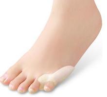 Cuidados com os pés de silicone gel toe separador bunion guarda cuidados com os pés pouco dedo do pé guarda de união pé hallux valgus 2024 - compre barato