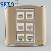 SeTo 86 Type 6 Ports RJ45 Cat6 Network Lan Outlet Wall Plate Keystone Faceplate 2024 - buy cheap