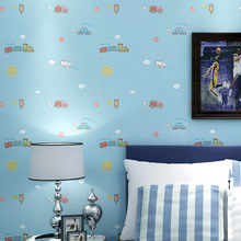 Beibehang-papel de pared para sala de estar, tapiz para habitación, rollo de dibujos animados, tapiz para pared, 3D, azul y blanco 2024 - compra barato
