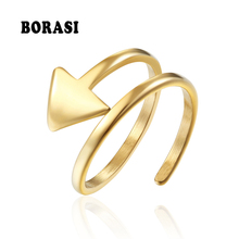 BORASI-Anillos triangulares a la moda para mujer, joyería de Color dorado, estilo Punk, geométrico, novedad 2024 - compra barato