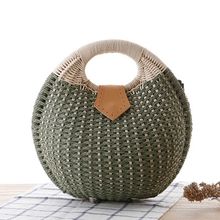 Europe and the United States wind stylish new handbag shell cute rattan bag straw bag weaving handbags leisure package 2024 - buy cheap
