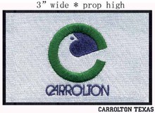 Carrolton, Texas USA Flag 3" wide embroidery patch  for 3d applique/iron patches on cloth/Green C 2024 - buy cheap