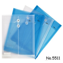 Wholesale File Folder A4 Transparent document bag Rope buckle hasp button classified storage stationery bag Office School 50Pcs 2024 - buy cheap